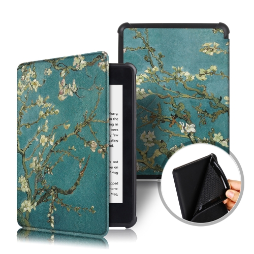 

Coloured Drawing Pattern Horizontal Flip Leather Case for Amazon Kindle Paperwhite 2018, with Sleep / Wake-up Function (Prunus Pattern)