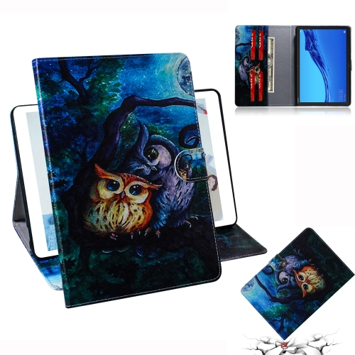 

Oil Owl Pattern Horizontal Flip Leather Case for Huawei MediaPad M5 Lite 10.1, with Holder & Card Slot & Wallet