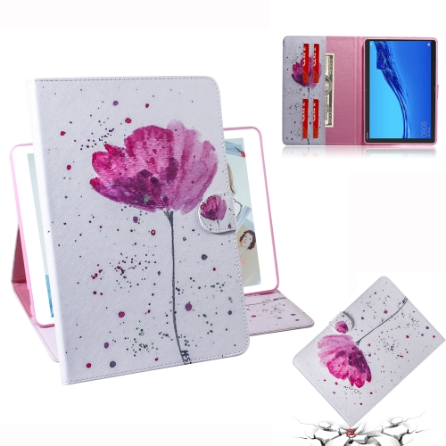 

Purple Orchids Pattern Horizontal Flip Leather Case for Huawei MediaPad M5 Lite 10.1, with Holder & Card Slot & Wallet