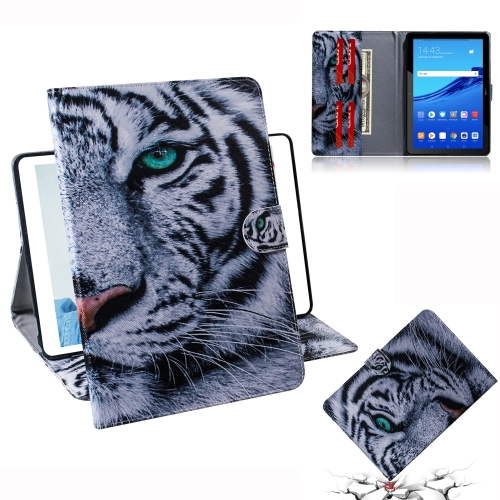 

Tiger Pattern Horizontal Flip Leather Case for Huawei MediaPad T5, with Holder & Card Slot & Wallet