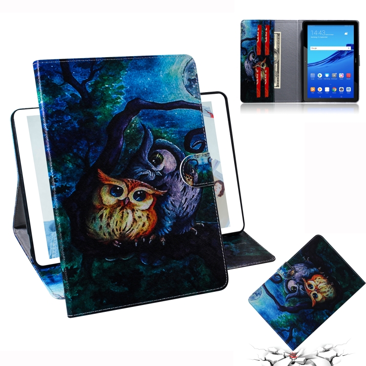 

Oil Owl Pattern Horizontal Flip Leather Case for Huawei MediaPad T5, with Holder & Card Slot & Wallet