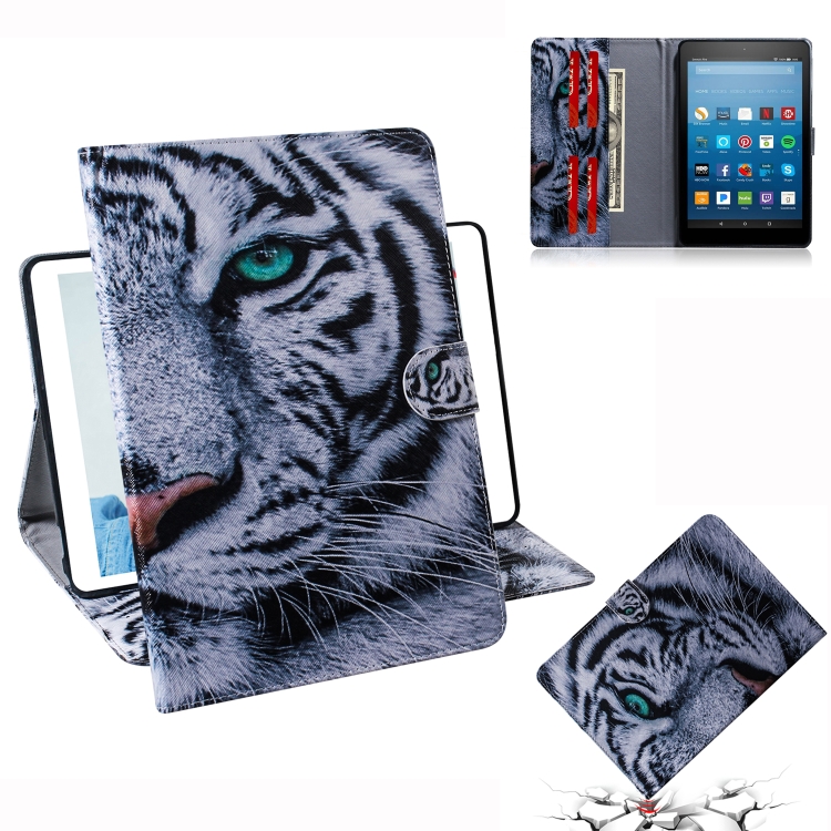 

Tiger Pattern Horizontal Flip Leather Case for Amazon Kindle Fire HD 8 2015/2016/2017/2018, with Holder & Card Slot & Wallet