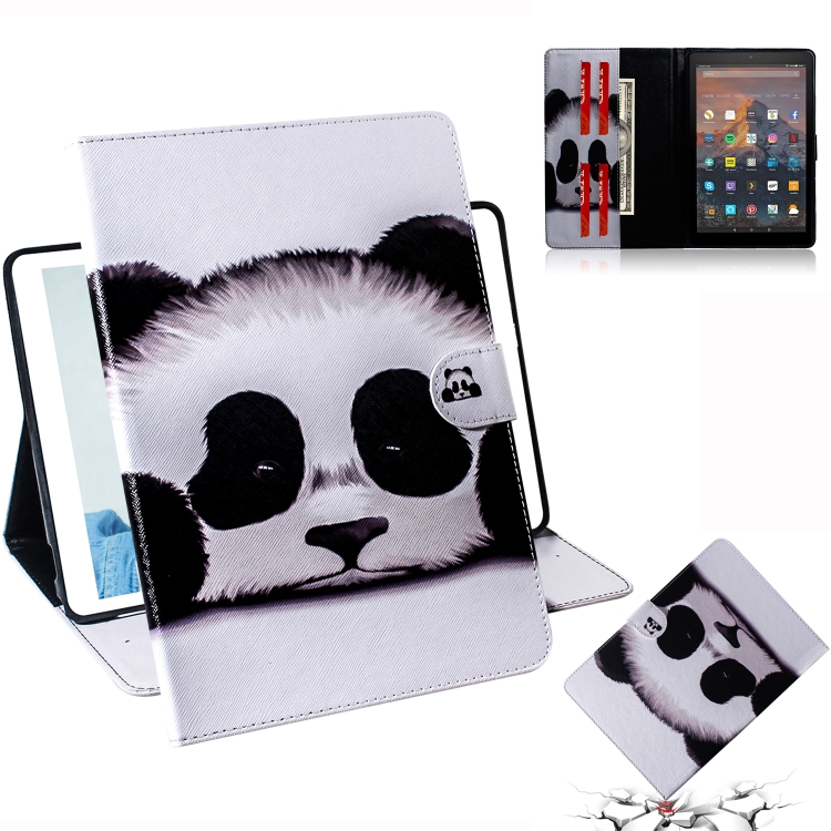 

Panda Pattern Horizontal Flip Leather Case for Amazon Kindle Fire HD 10 2015/2017, with Holder & Card Slot & Wallet