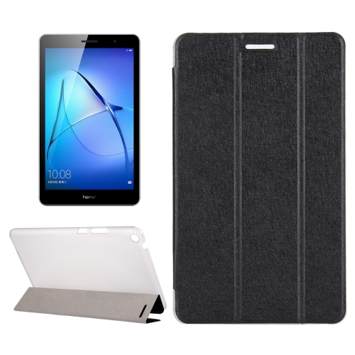 

For Huawei MediaPad T3 8 inch Silk Texture Horizontal Flip Leather Case with 3-folding Holder(Black)