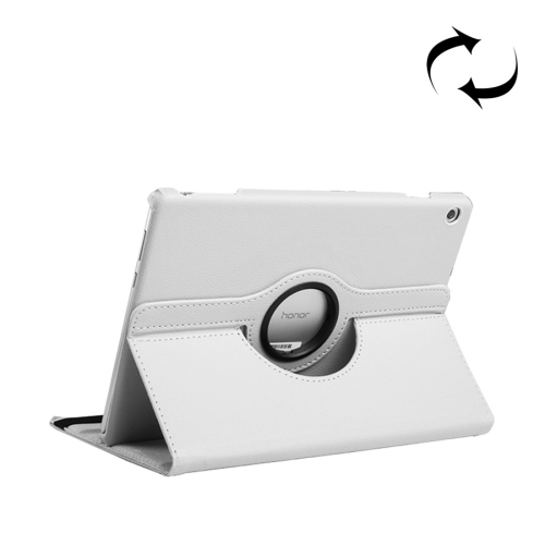 

Litchi Texture Horizontal Flip 360 Degrees Rotation Leather Case for Huawei MediaPad T5 10.1, with Holder (White)