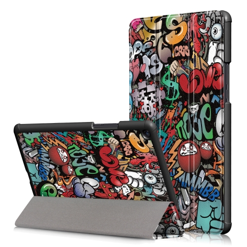 

Graffiti Pattern Custer Texture Horizontal Flip PC Leather Case for Xiaomi Mi Pad 4 Plus, with Three-folding Holder & Sleep / Wake-up Function