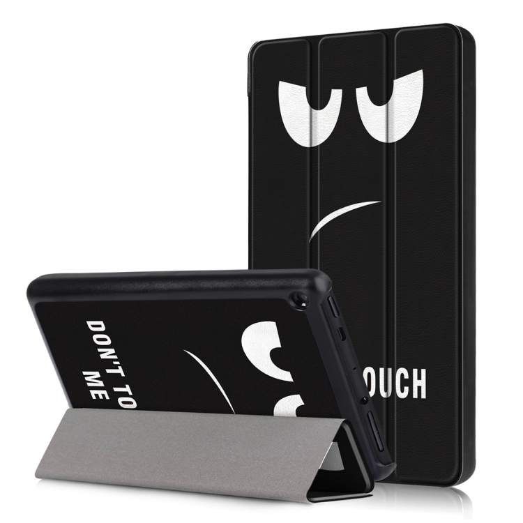 

Big Eyes Pattern Colored Drawing Horizontal Flip Leather Case for Amazon New Fire 7 2019, with Three-folding Holder