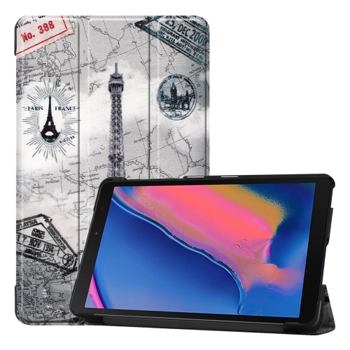 

Custer Texture Retro Tower Pattern Colored Drawing Horizontal Flip Leather Case for Galaxy Tab A 8.0 (2019) P205 / P200, with Three-folding Holder