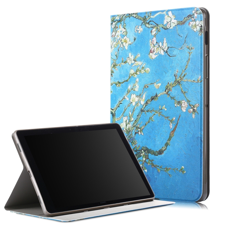 

Apricot Pattern Colored Drawing Horizontal Flip Leather Case for Galaxy Tab S5e T720 / T725, with Holder / Wake-up Function
