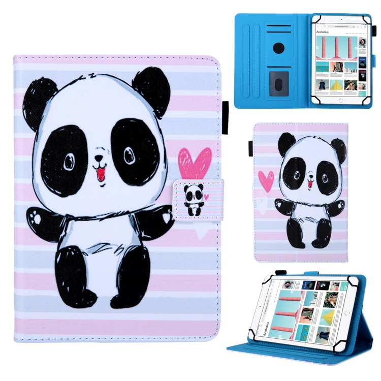 

Universal Striped Panda Pattern Horizontal Flip Leather Case for 10 inch Tablet PC, with Holder & Card Slot & Wallet