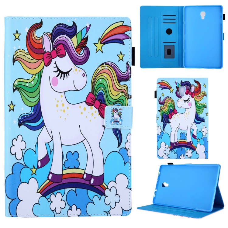

Rainbow Unicorn Pattern Horizontal Flip Leather Case for Galaxy Tab A 10.5 T590, with Holder & Card Slot & Sleep / Wake-up Function