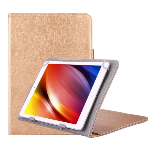 

Universal Strokes Texture Horizontal Flip Leather Case with Holder for 10 inch Tablet PC(Gold)