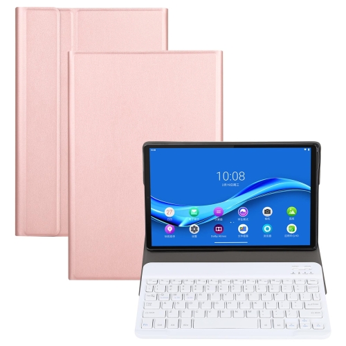 

AM11 2 in 1 Removable Bluetooth Keyboard + Protective Leather Case with Holder for Lenovo M10 FHD REL TB-X605FC/LC(Rose Gold)