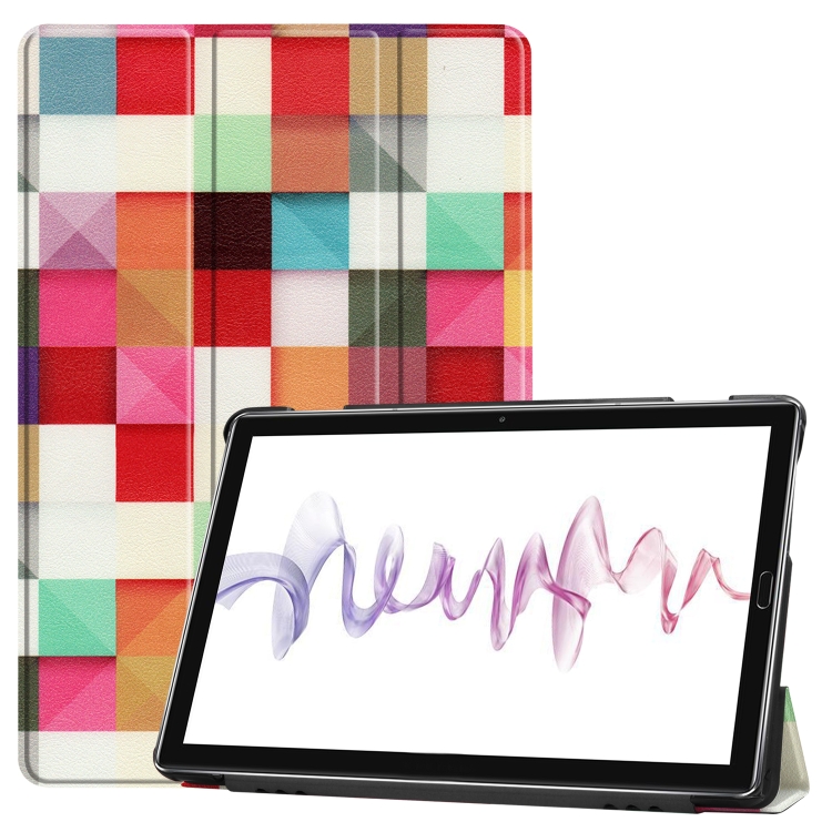 

Cowhide Texture Magic Cube Pattern Colored Drawing Horizontal Flip Leather Case for Huawei Mediapad M6 10.8, with Holder