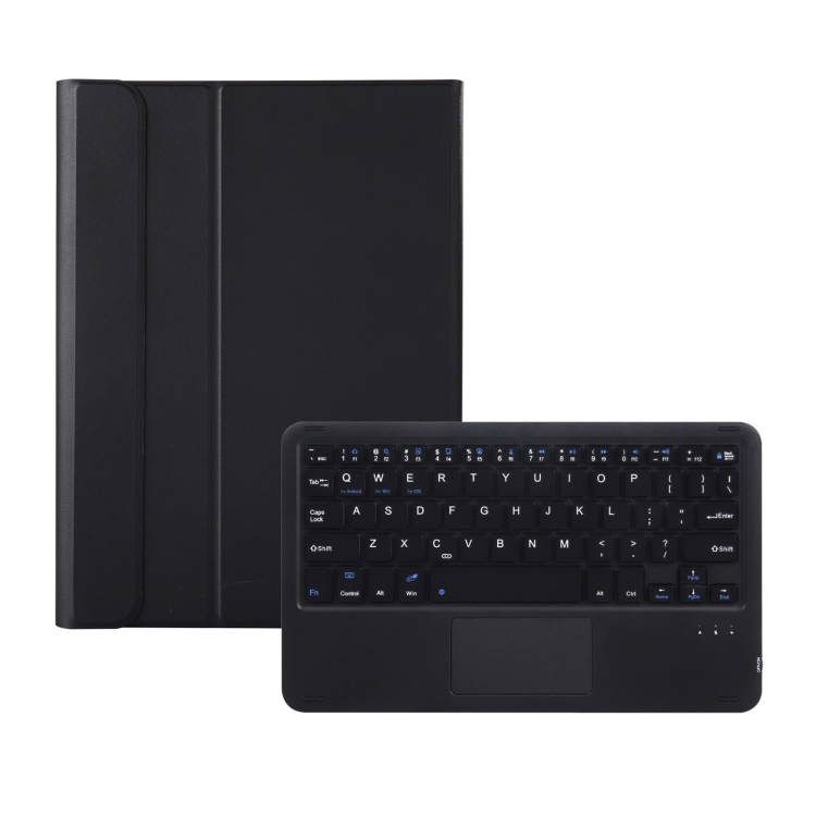 

AK10-A 2 in 1 Detachable Bluetooth Keyboard + Lambskin Texture TPU Protective Leather Case with Touchpad & Holder for Lenovo Qitian K10 TB-X6C6X(Black)