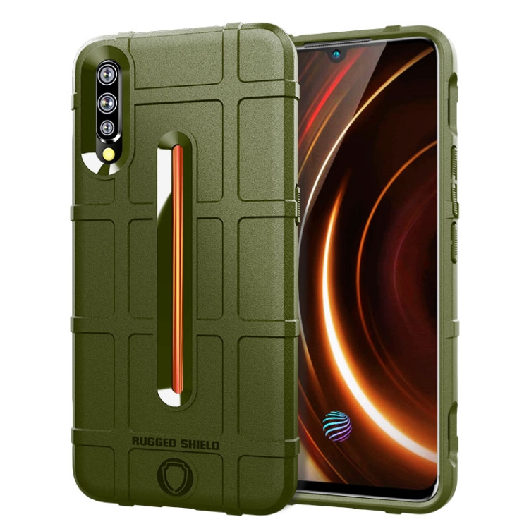 

Shockproof Rugged Shield Full Coverage Protective Silicone Case for VIVO IQOO(Army Green)