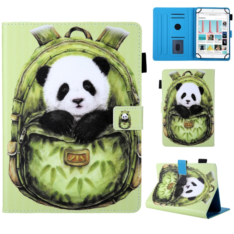 

Universal School Bag Series Green Panda Pattern Horizontal Flip Leather Case for 8 inch Tablet PC, with Holder & Card Slot & Wallet