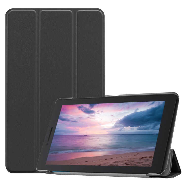 

Custer Texture Horizontal Deformation Flip Leather Case for Lenovo Tab E8 TB-8304F, with Three-folding Holder (Black)