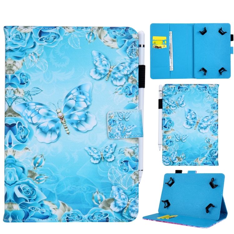 

Universal Crystal Butterfly Pattern Horizontal Flip Leather Case for 10 inch Tablet PC, with Holder & Card Slot & Wallet