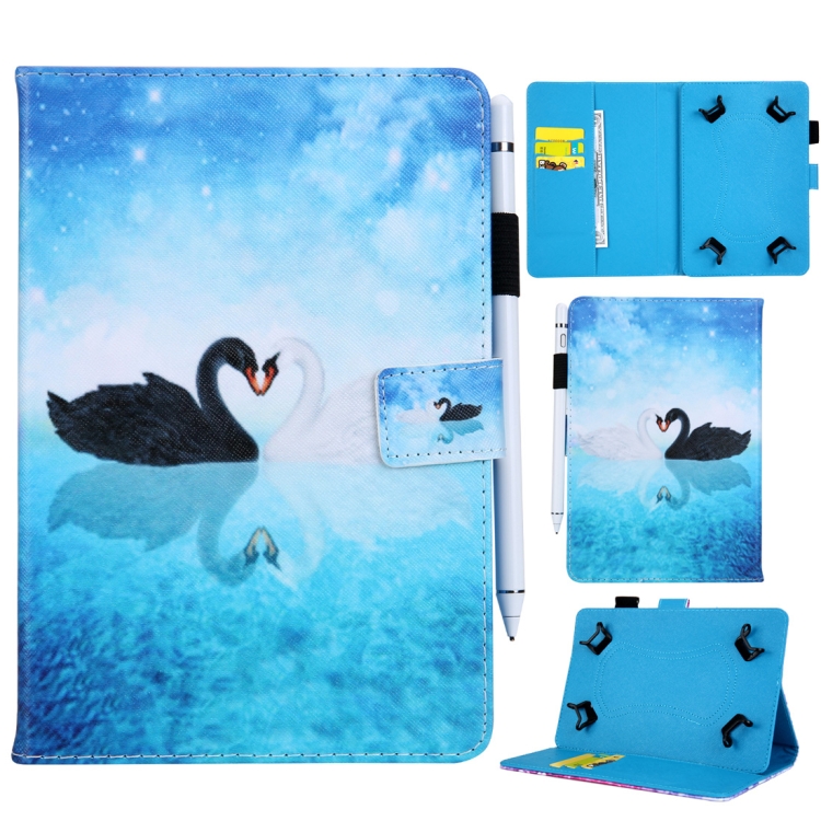 

Universal Swan Pattern Horizontal Flip Leather Case for 10 inch Tablet PC, with Holder & Card Slot & Wallet
