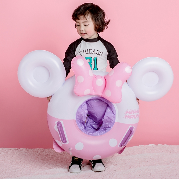 

Baby Cartoon Inflatable Swimming Ring Lifesaving Ring Axillary Ring Suitable for Children Aged 2-6, Size: 86x65cm(Pink + White)