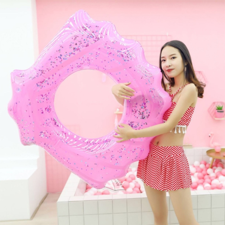 

Shell Shape Inflatable Swimming Ring Lifesaving Ring Axillary Ring, Size: S,70x80cm(Pink)