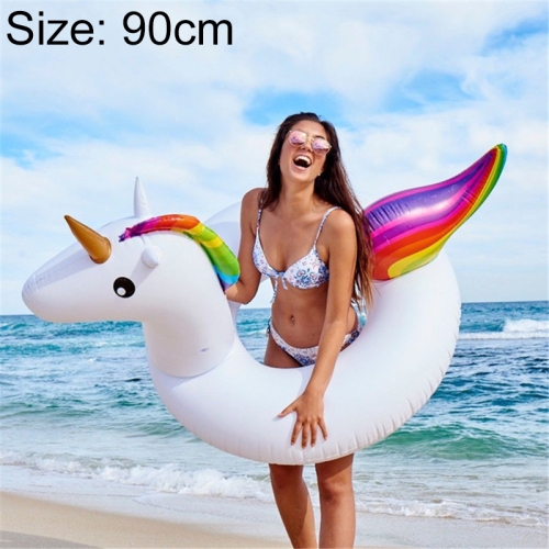 

Summer Inflatable Unicorn Shaped Float Pool Lounge Swimming Ring Floating Bed Raft, Size: 90cm