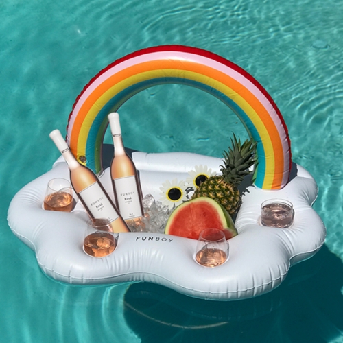 

Swimming Pool Party Rainbow Cloud Drink Cup Bottle Beverage Serving Bar Holder Floating Spa Floats