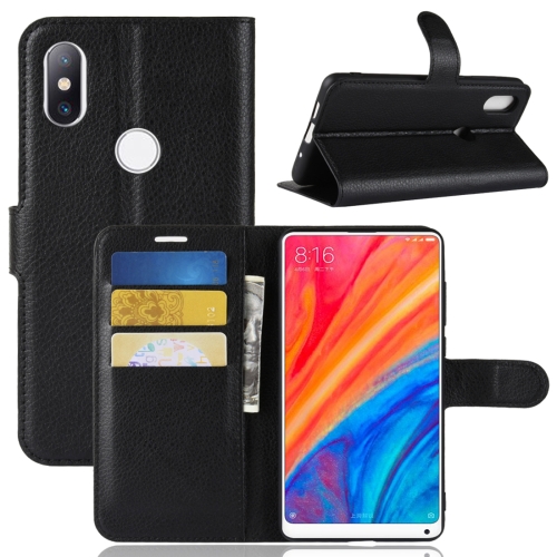 

Litchi Texture Horizontal Flip Leather Case for Xiaomi Mi Mix 2S, with Wallet & Holder & Card Slots(Black)