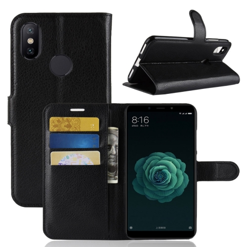 

Litchi Texture Horizontal Flip Leather Case for Xiaomi Mi 6X / A2 , with Wallet & Holder & Card Slots(Black)