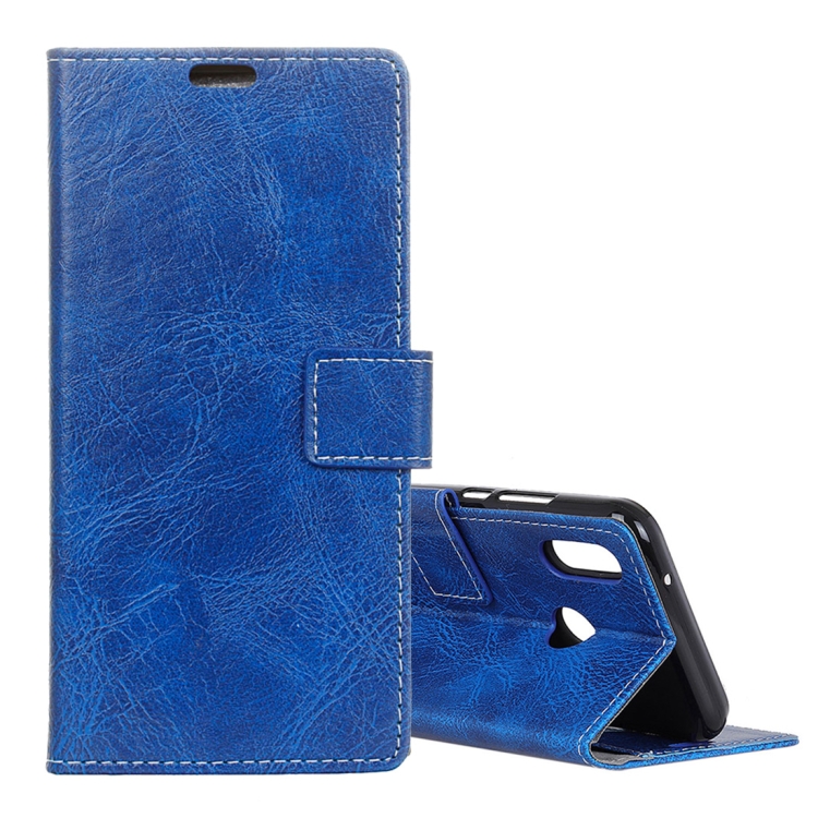 

Retro Crazy Horse Texture Horizontal Flip Leather Case for Xiaomi Redmi 6 Pro / Mi A2 Lite, with Holder & Card Slots & Photo Frame(Blue)