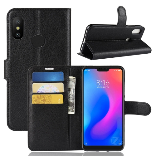 

Litchi Texture Horizontal Flip Leather Case for Xiaomi Redmi 6 Pro / Mi A2 Lite, with Wallet & Holder & Card Slots(Black)