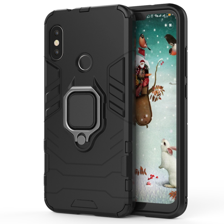 

PC + TPU Shockproof Protective Case for Xiaomi Redmi 6 Pro / MI A2 lite, with Magnetic Ring Holder (Black)