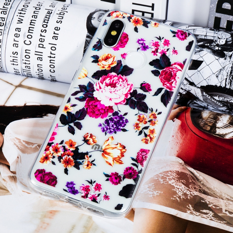 

Transparent Varnish Painting Soft TPU Case For Xiaomi Mi 8(Flowers)
