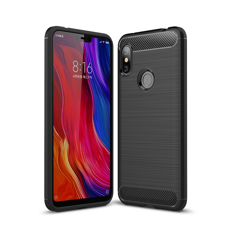 

Brushed Texture Carbon Fiber Shockproof TPU Case for for Xiaomi Redmi Note 6 (Black)