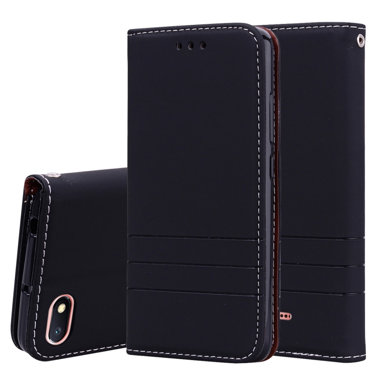 

Fashion Magnet Horizontal Flip Leather Case for Xiaomi Redmi 6A, with Holder & Card Slots & Wallet(Black)