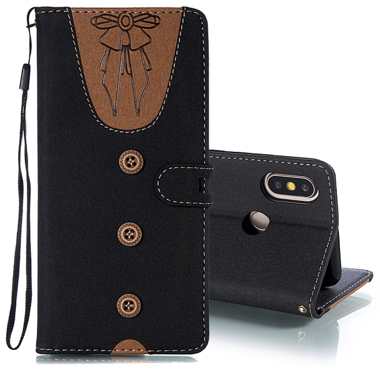

Splicing Embossed Female Style Horizontal Flip Leather Case for Xiaomi Mi 6X / A2 , with Holder & Card Slots & Wallet & Lanyard (Black)