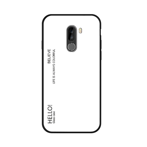 

Gradient Color Glass Case for Xiaomi Pocophone F1 (White)