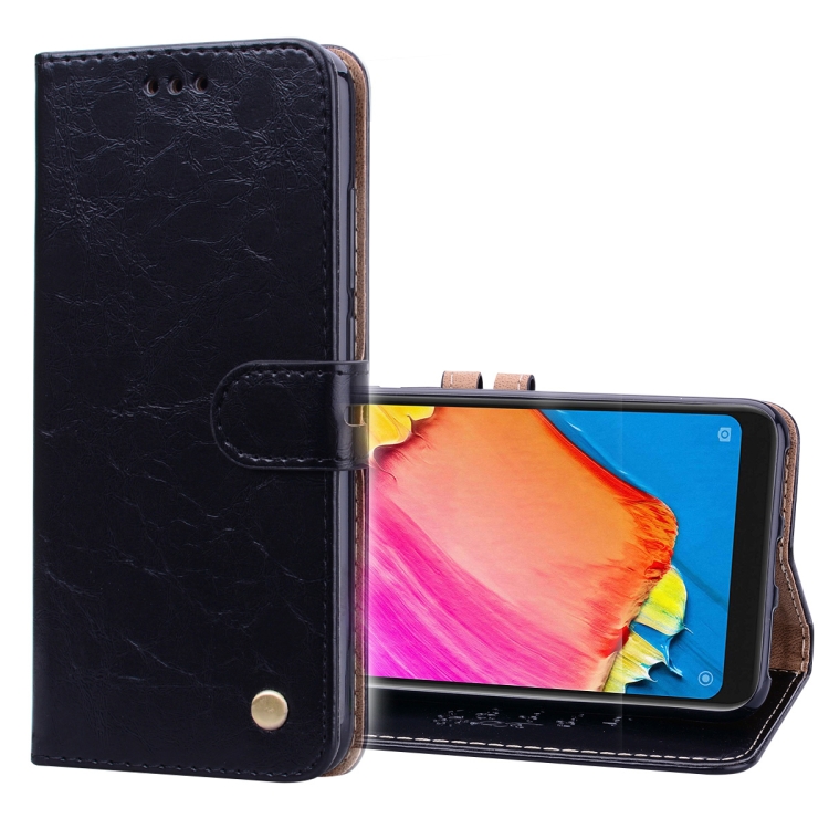

Business Style Oil Wax Texture Horizontal Flip Leather Case for Xiaomi Redmi Note 6 Pro, with Holder & Card Slots & Wallet(Black)