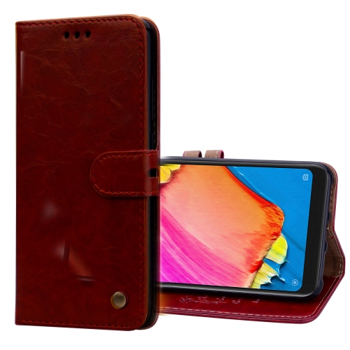 

Business Style Oil Wax Texture Horizontal Flip Leather Case for Xiaomi Redmi Note 6 Pro, with Holder & Card Slots & Wallet(Red)