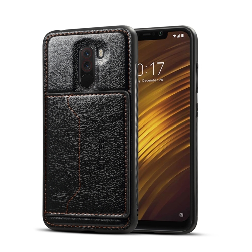 

Dibase TPU + PC + PU Crazy Horse Texture Protective Case for Xiaomi Pocophone F1, with Holder & Card Slots (Black)