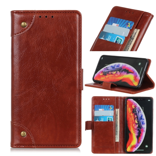 

Copper Buckle Nappa Texture Horizontal Flip Leather Case for Xiaomi Mi 9, with Holder & Card Slots & Wallet (Brown)