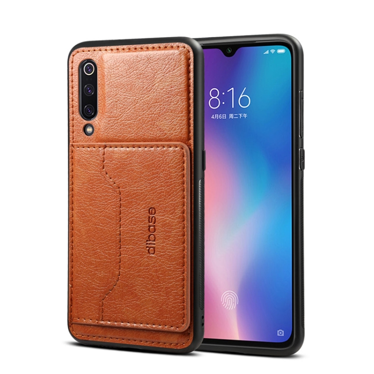 

Dibase Crazy Horse Texture PU Leather Case for Xiaomi Mi 9, with Holder & Card Slot (Brown)