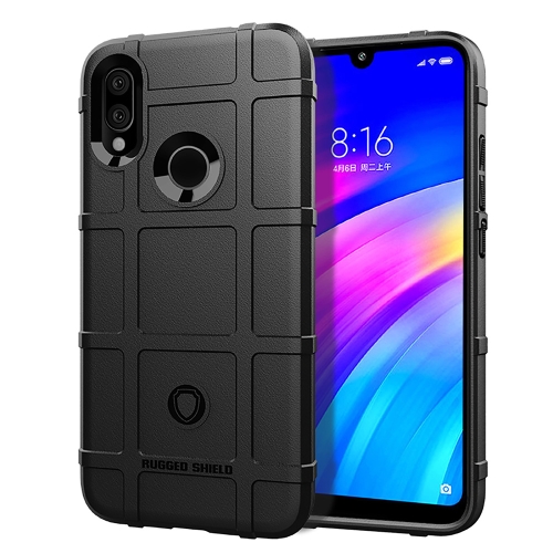 

Shockproof Protector Cover Full Coverage Silicone Case for Xiaomi Redmi 7 (Black)