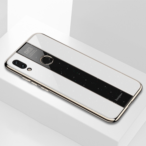 

Electroplated Mirror Glass Case for Xiaomi Redmi Note 7(White)