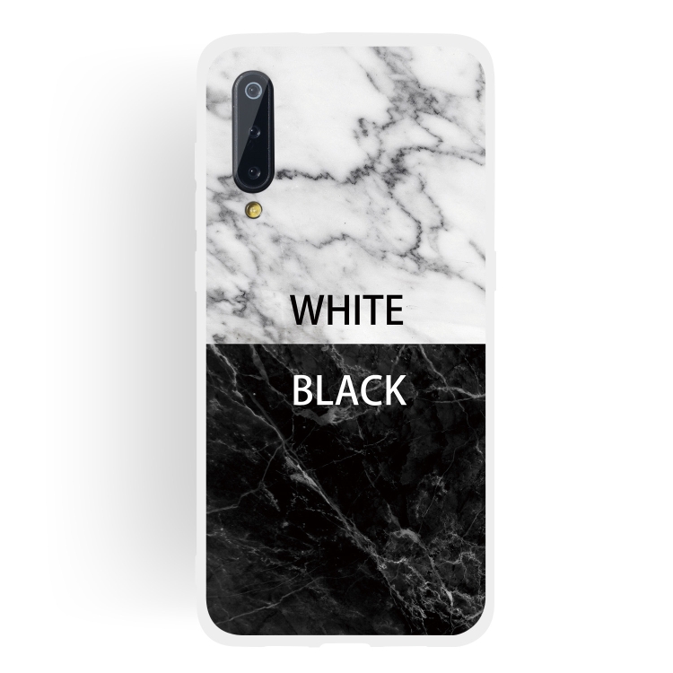 

Black and White Text Matte Semi-transparent TPU Marble Mobile Phone Case for Xiaomi Mi 9