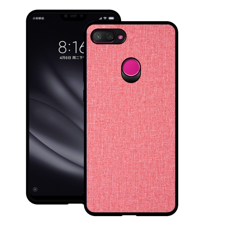 

Shockproof Cloth Texture PC+ TPU Protective Case for Xiaomi Mi 8 Lite(Pink)