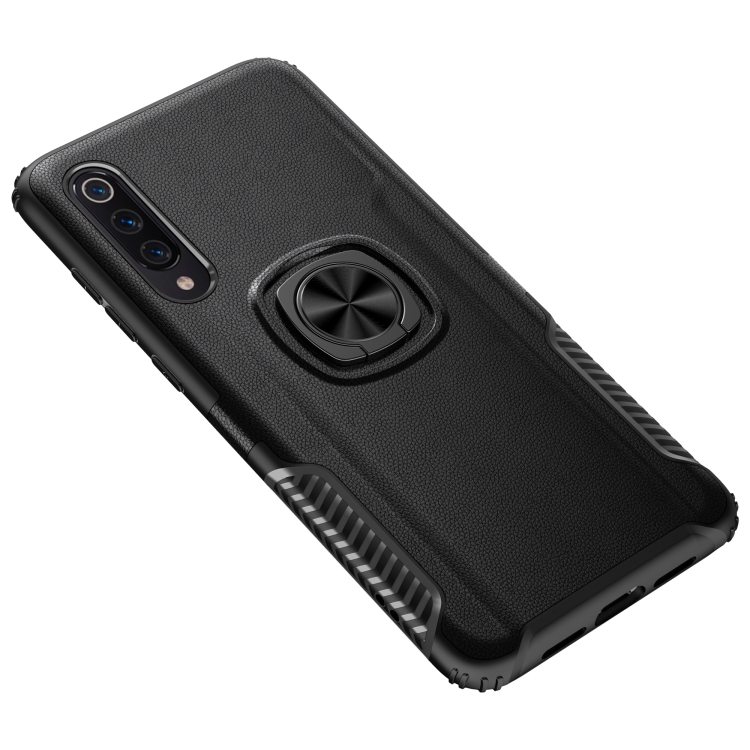 

Shockproof Car Magnetic Case with 360 Degree Gold Armor Ring for Xiaomi Mi 9 (Black)