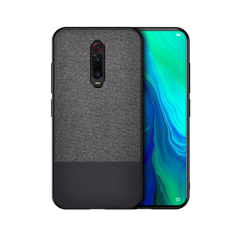 

Shockproof Splicing PU + Cloth Protective Case for Xiaomi Redmi K20 Pro(Black)