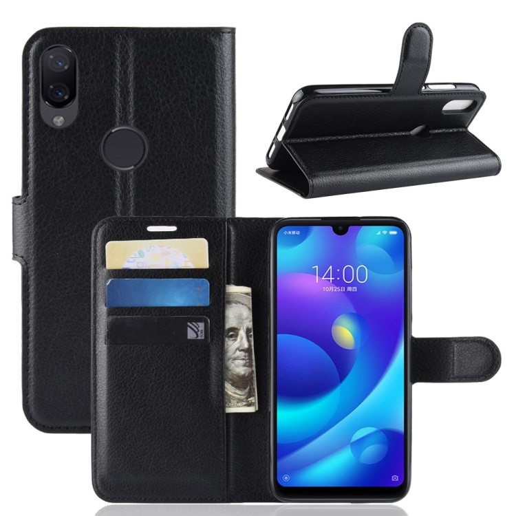 

Litchi Texture Horizontal Flip Leather Case for Xiaomi Mi Play, with Wallet & Holder & Card Slots (Black)